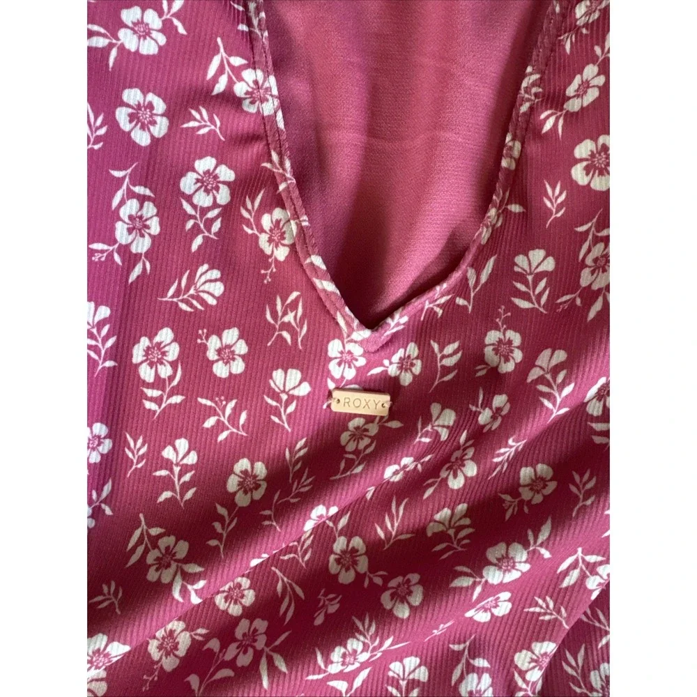 Roxy Girls 10 M Splendid Dream Pink Floral LS UPF 50 Swimsuit ERGWR03279